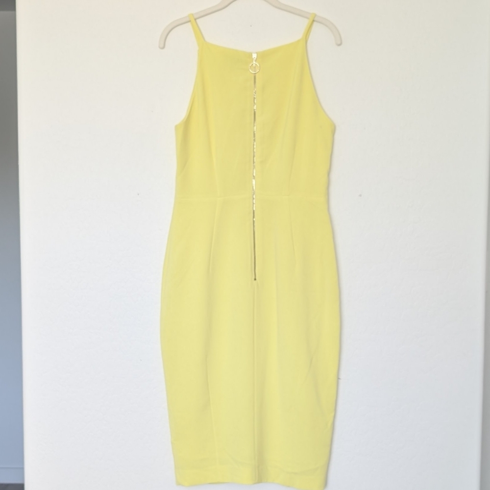 H&M Yellow Sleeveless Midi Dress SZ 10 - Picture 3 of 7